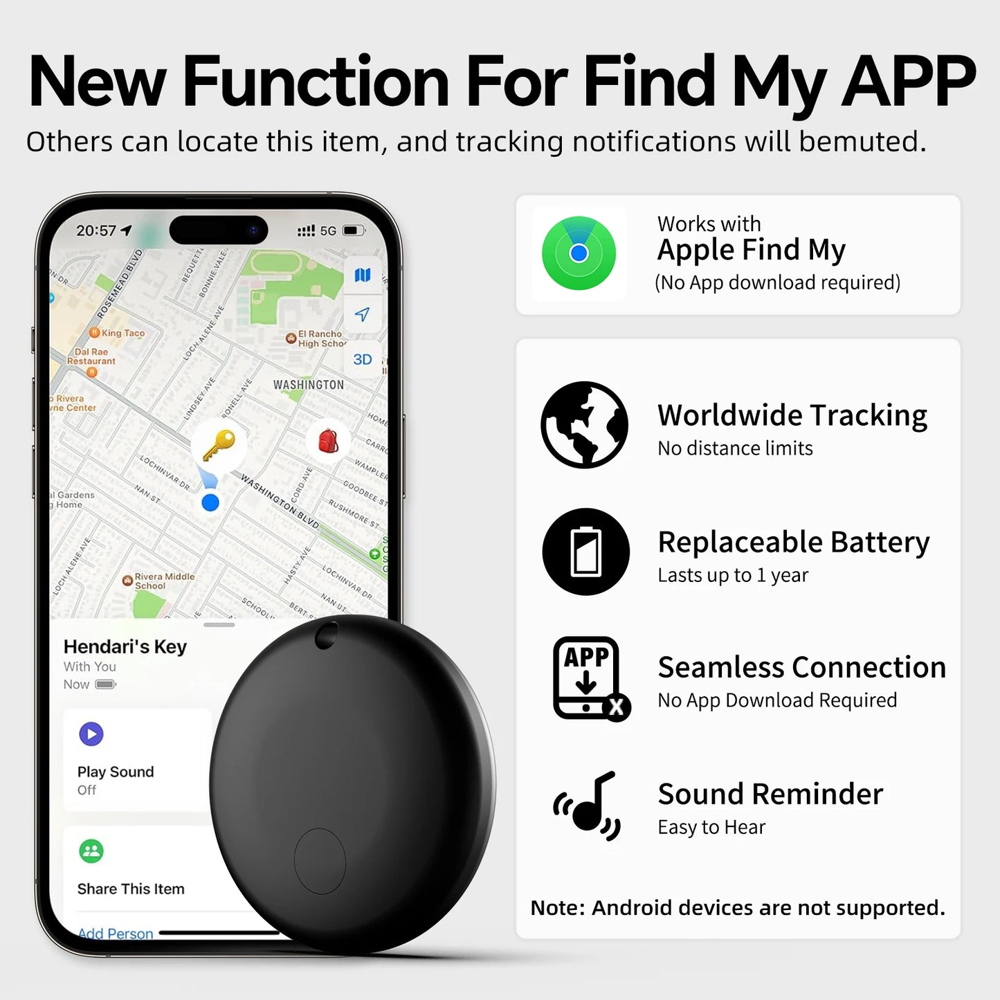 Mini GPS Tracker – Find My App Compatible