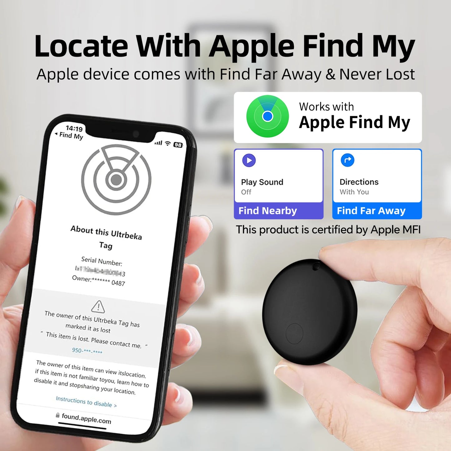 Mini GPS Tracker – Find My App Compatible