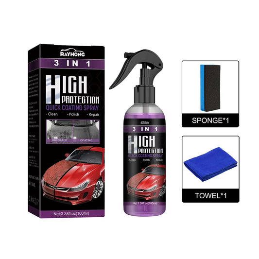 3 in 1 Car Ceramic Coating Spray High Protection Car Coating Wax Polishing Spray Auto Nano Body Compound Scratch Repair Remover