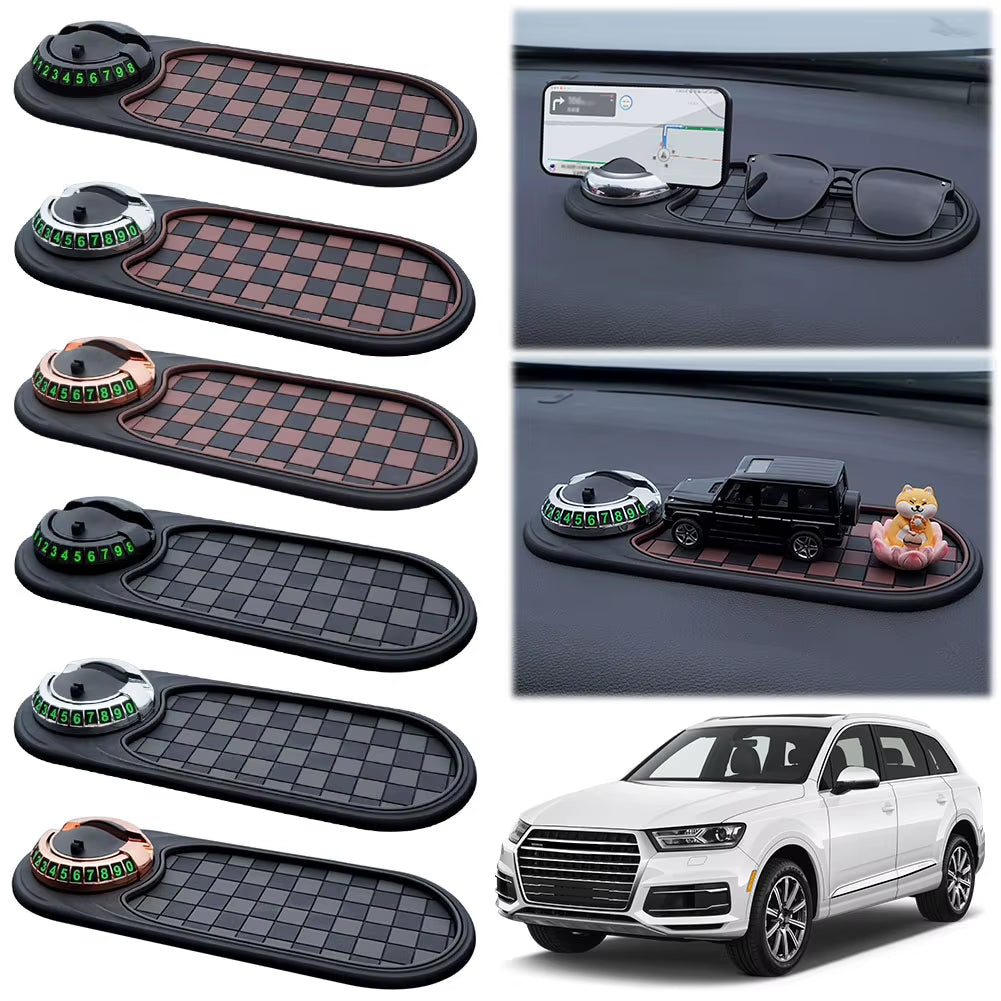 Car Dash Mat anti Slip Rug with Auto Phone Holder Silicone Dashboard Car Pad Mat for Phones Keys Gadgets